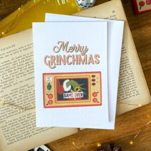 Carte de Noël Grinch avec enveloppe