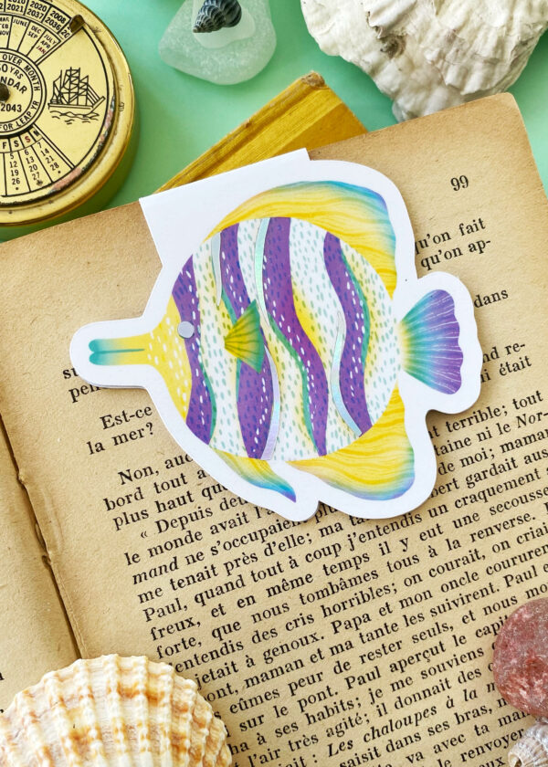 marque page magnetique rainbow fish poisson chloe clohey scaled