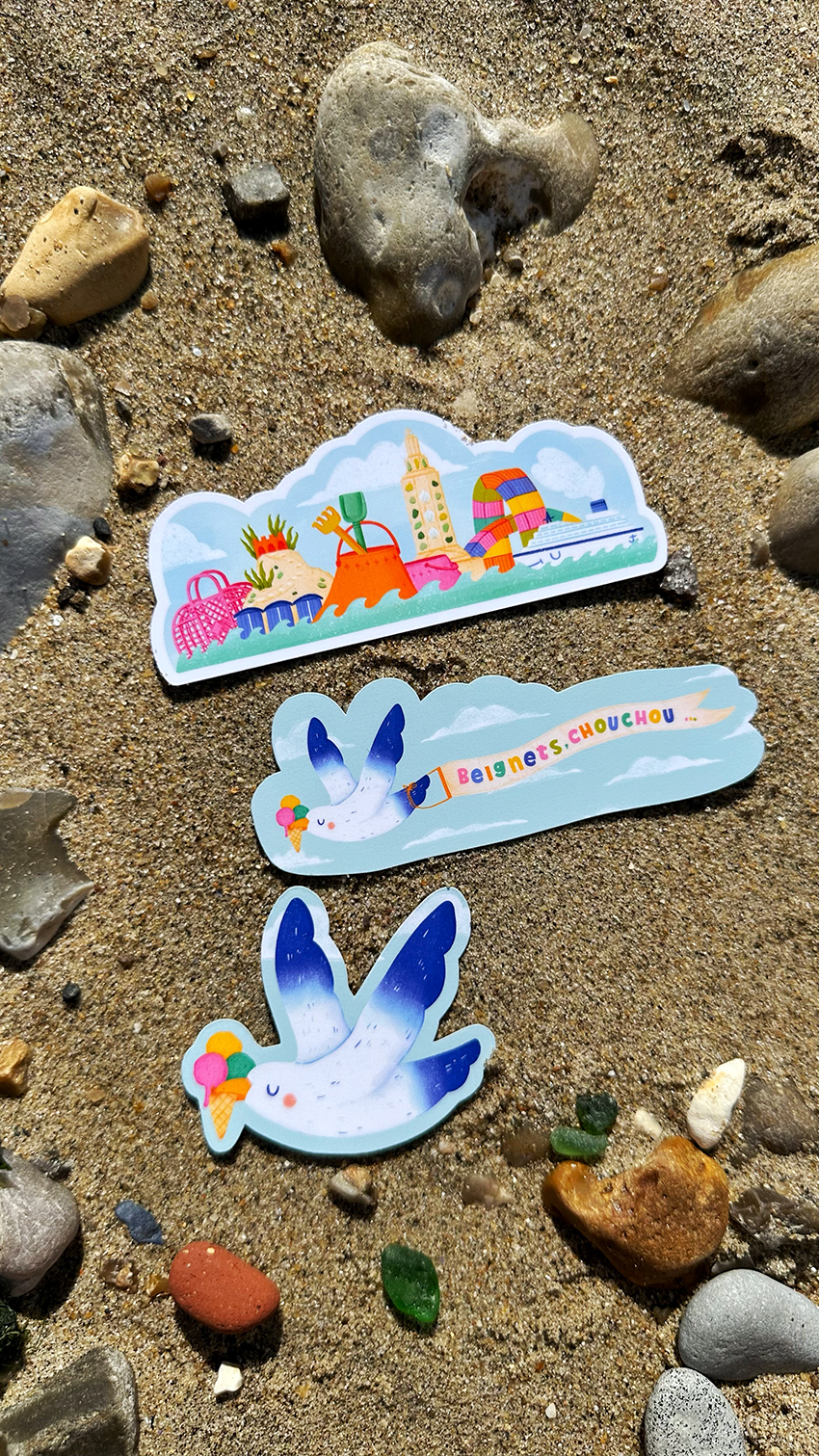 goelette chateau de sable glace plage stickers clohey LH le havre goelette chateau de sable glace plage stickers clohey LH le havre